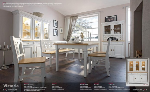 Victoria Esszimmer mit Tisch + Stühle Fichte massiv